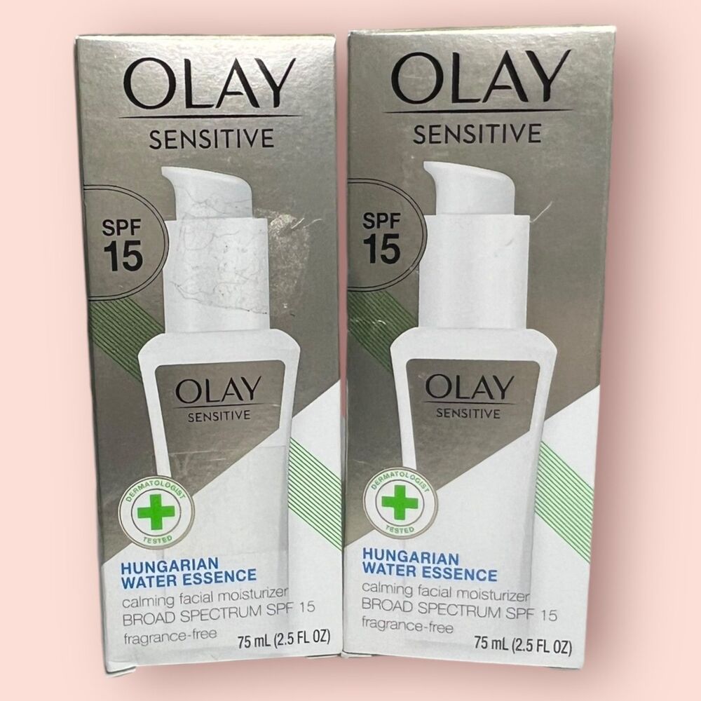 2 x Olay Sensitive Calming Facial Moisturizer Hungarian Water Essence 2.5oz 2021